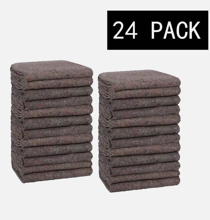 24 Pack Moving Blankets Heavy Duty Shipping Furniture Equipment Protection Pads