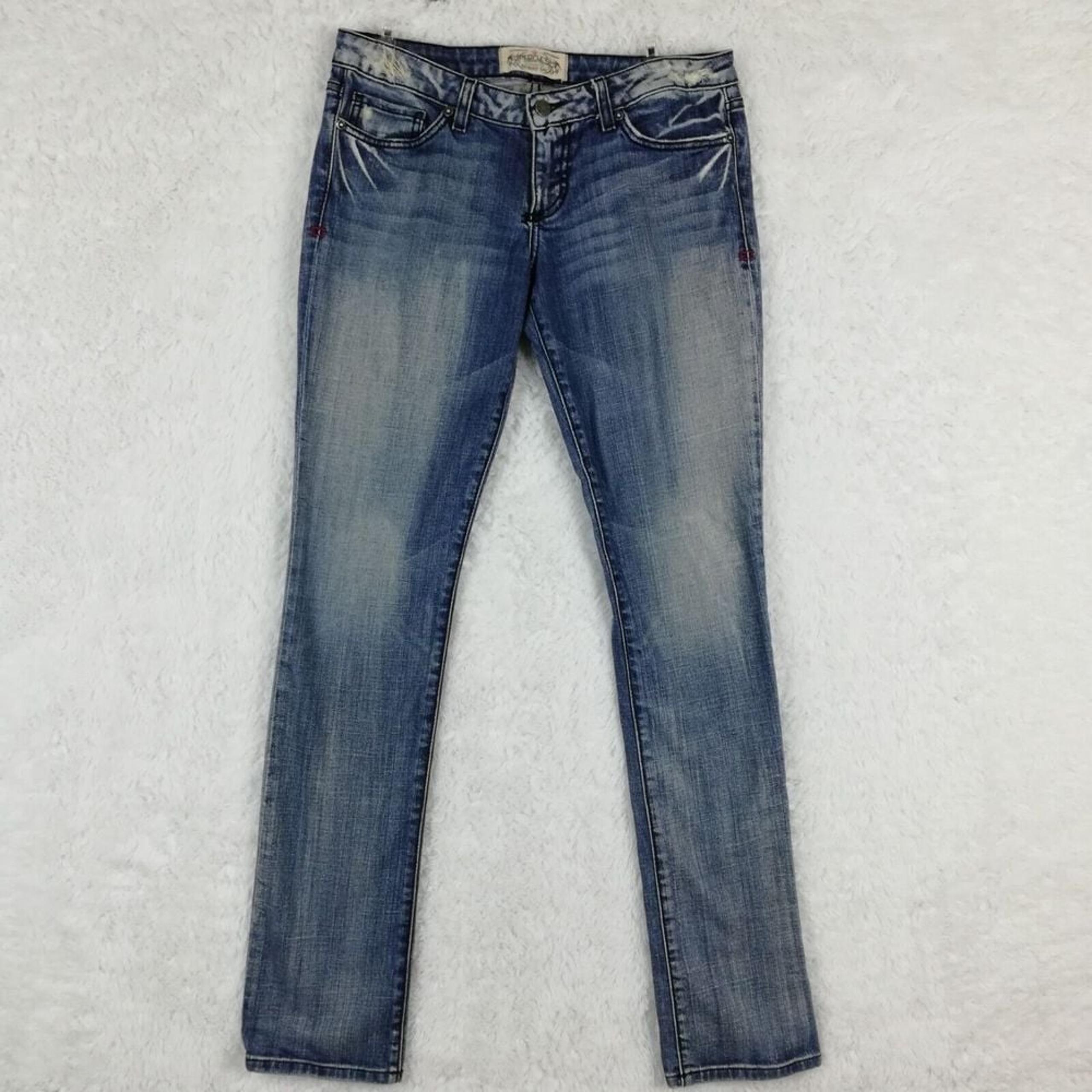 People's Liberation Tommy Lee Womens Jeans Skinny Blue Denim Stone Wash Low 29