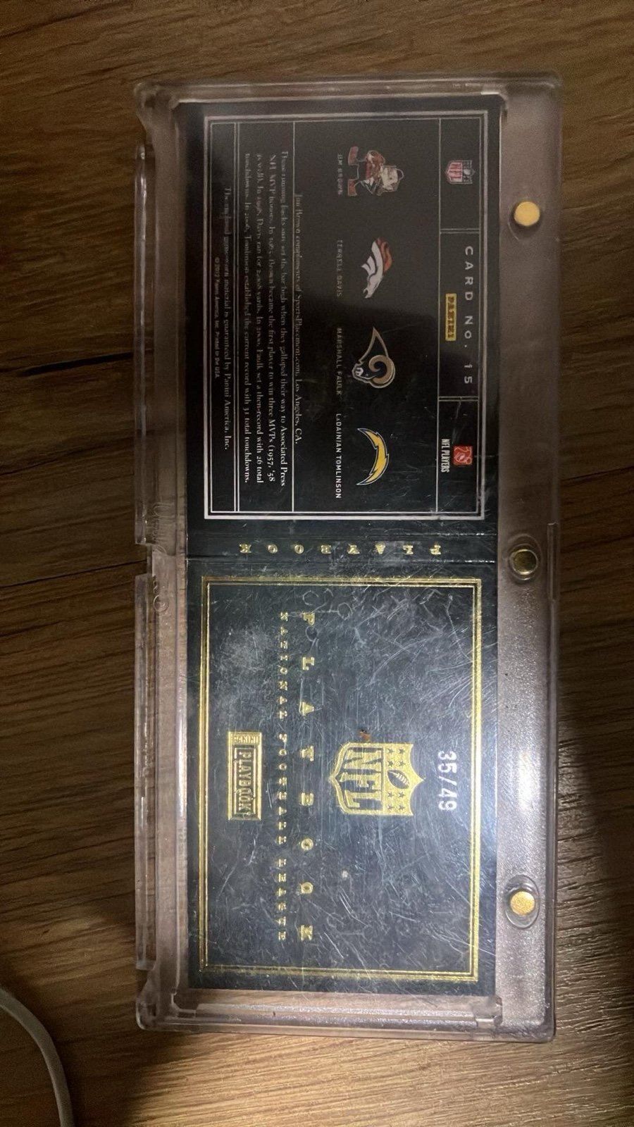 2012 panini playbook Jim brown Terrell Davis Marshall Faulk ladainian Tomlinson