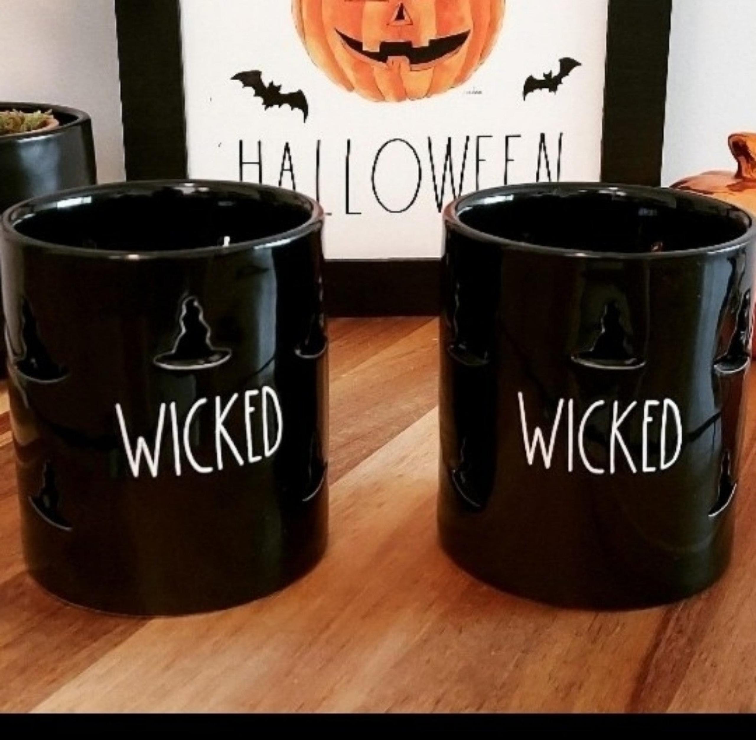Rae Dunn SET (2) WICKED Votive candle holder