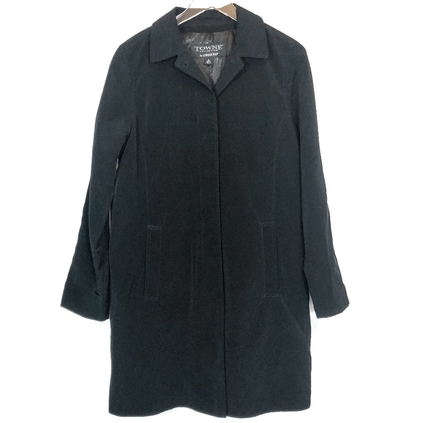 Vintage London Fog Towne Collection Black Trench Jacket Mens Size S