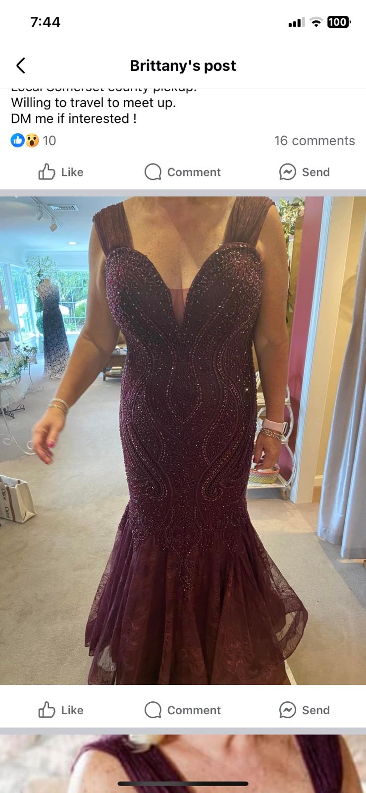 Purple eggplant mother of the bride gown