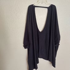Lululemon Free To Coast Wrap Black One Size Cotton Polyester Silk Sweater Shawl