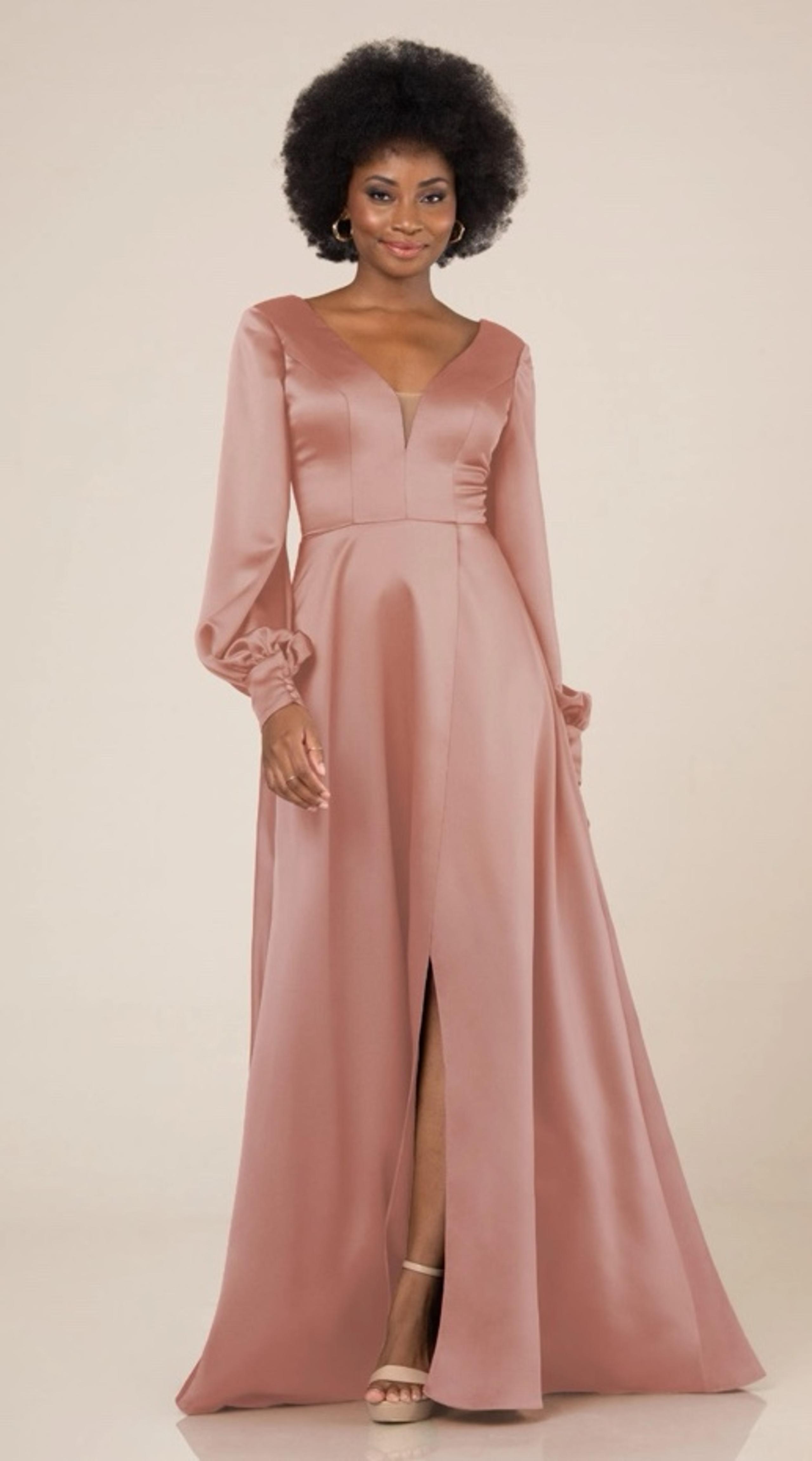 Sorella Vita V-Neck A-Line Long Sleeve Evening & Bridesmaid Gown
