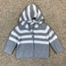 NWT Hanna Andersson cotton gray and white striped sweater sz 12-18 months