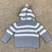 NWT Hanna Andersson cotton gray and white striped sweater sz 12-18 months