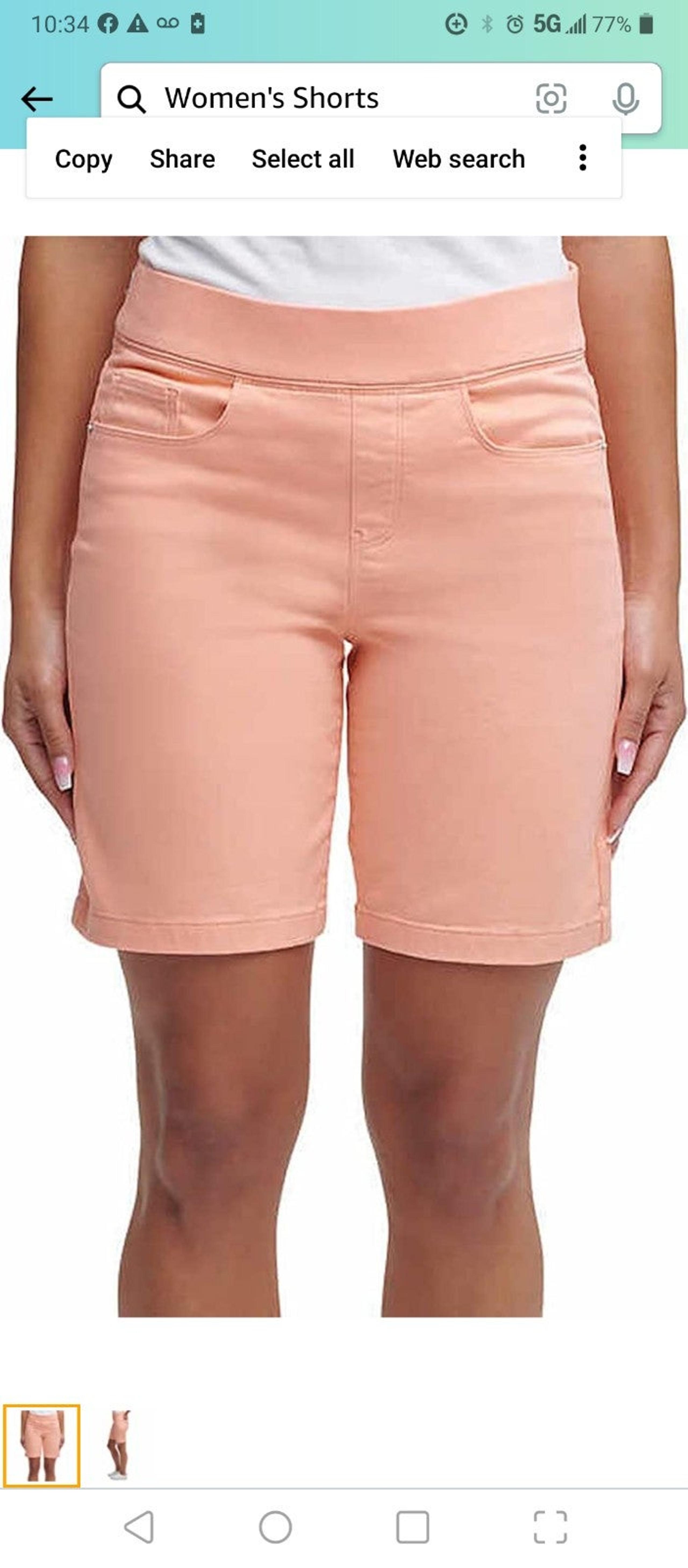 DKNY Jeans Women's Comfort Stretch Pull-On Bermuda Short (Salmon,