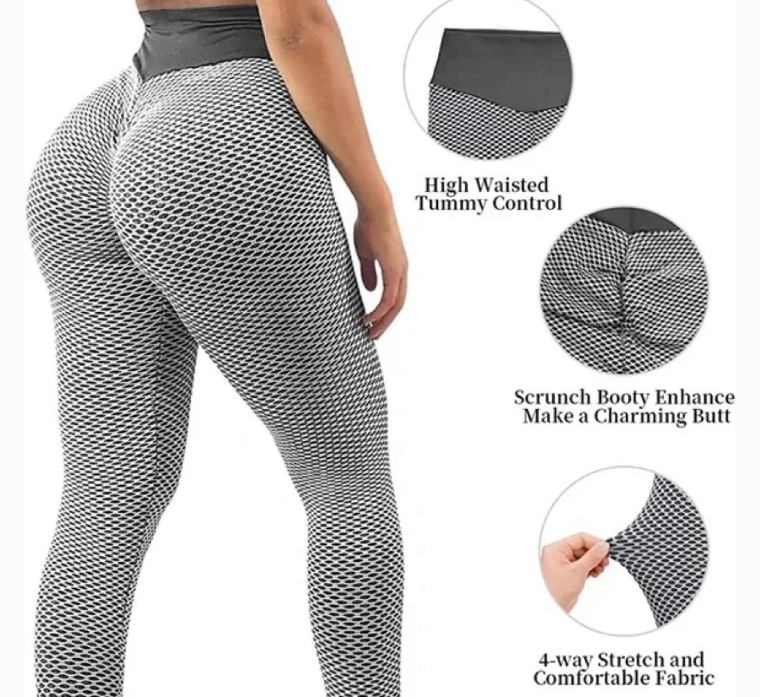 Leggings size small women’s TikTok gray white scrunch bum new