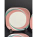 Sango Quadrille Pinwheel Pink 5206 Square 7 9/16 Salad Plate Set of 4