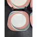 Sango Quadrille Pinwheel Pink 5206 Square 7 9/16 Salad Plate Set of 4