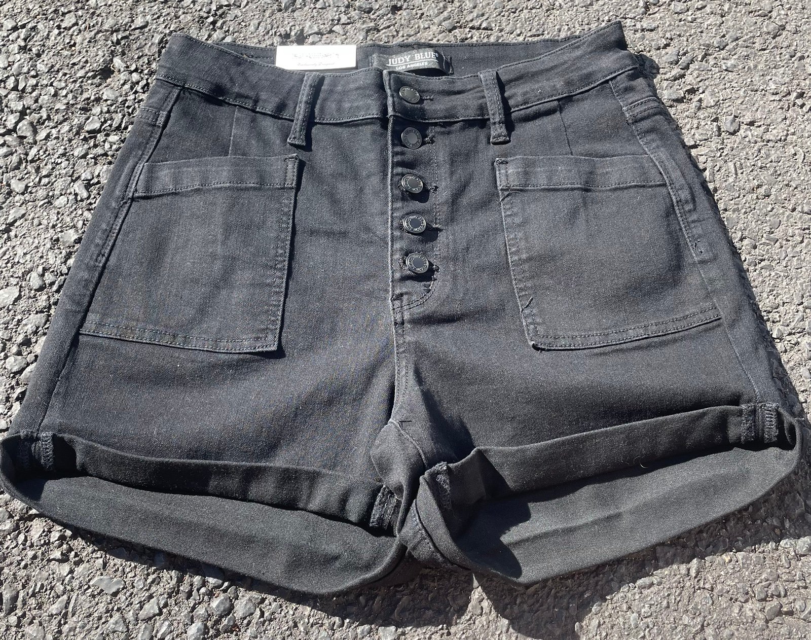 Women’s Judy Blue NWT Black Denim Jean Shorts Causal High Rise Size 29