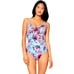 JESSICA SIMPSON One-piece Swimwear V-Neck Tropical cross back Swimsuit
