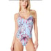 JESSICA SIMPSON One-piece Swimwear V-Neck Tropical cross back Swimsuit