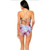 JESSICA SIMPSON One-piece Swimwear V-Neck Tropical cross back Swimsuit
