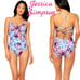 JESSICA SIMPSON One-piece Swimwear V-Neck Tropical cross back Swimsuit