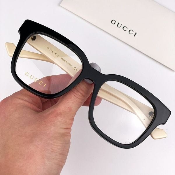 Gucci GG0958O 005 BRAND NEW Eyeglasses Black White Square Unisex