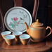 Chinese porcelain woven bamboo tea set