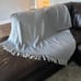 Terrytown australian wool herringbone gray fringe throw blanket boho like new