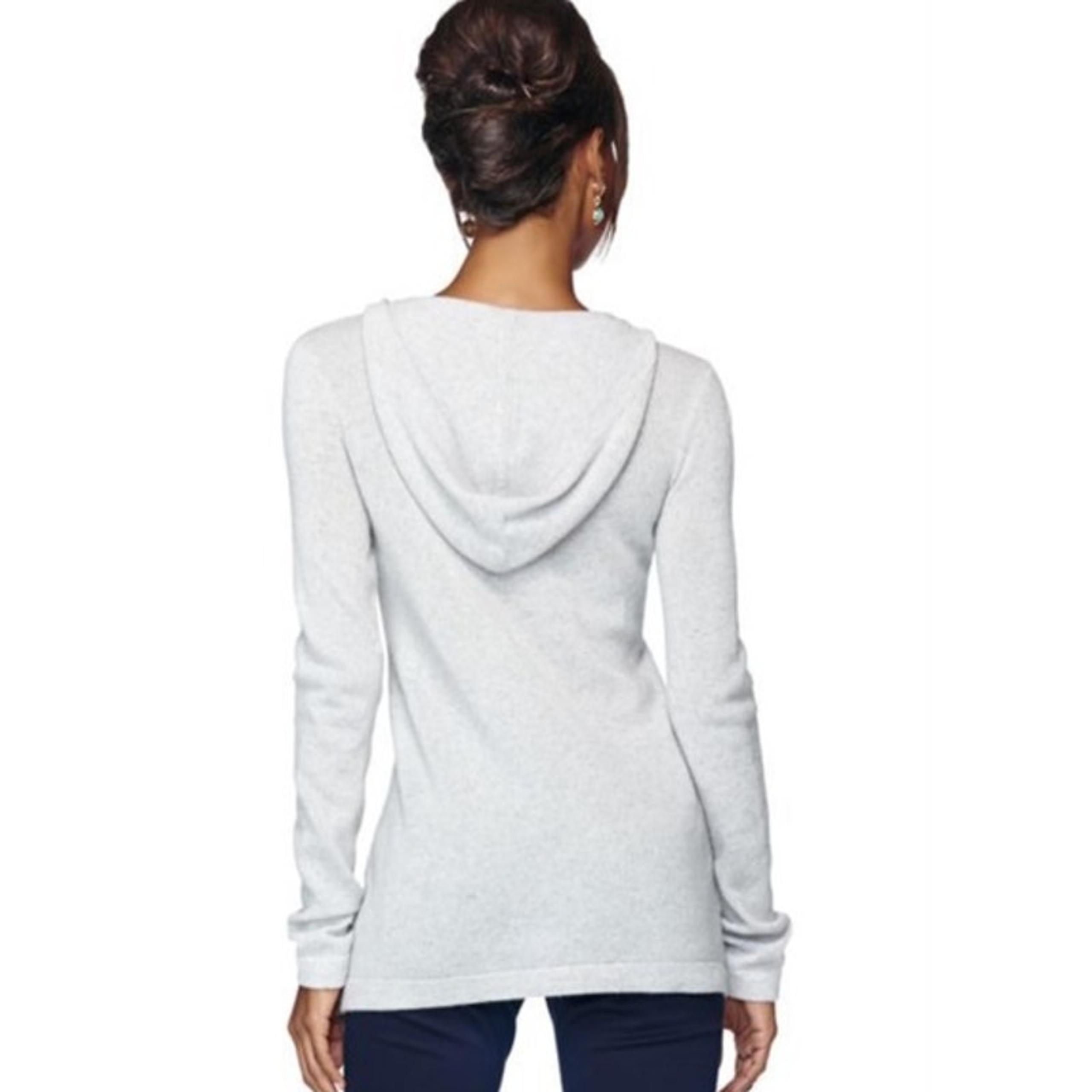 LILLY PULITZER Sawyer Sweater Gray Cashmere Hooded Long Sleeve Casual Women's M