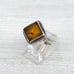 Sterling Silver Natural Amber Ring Size