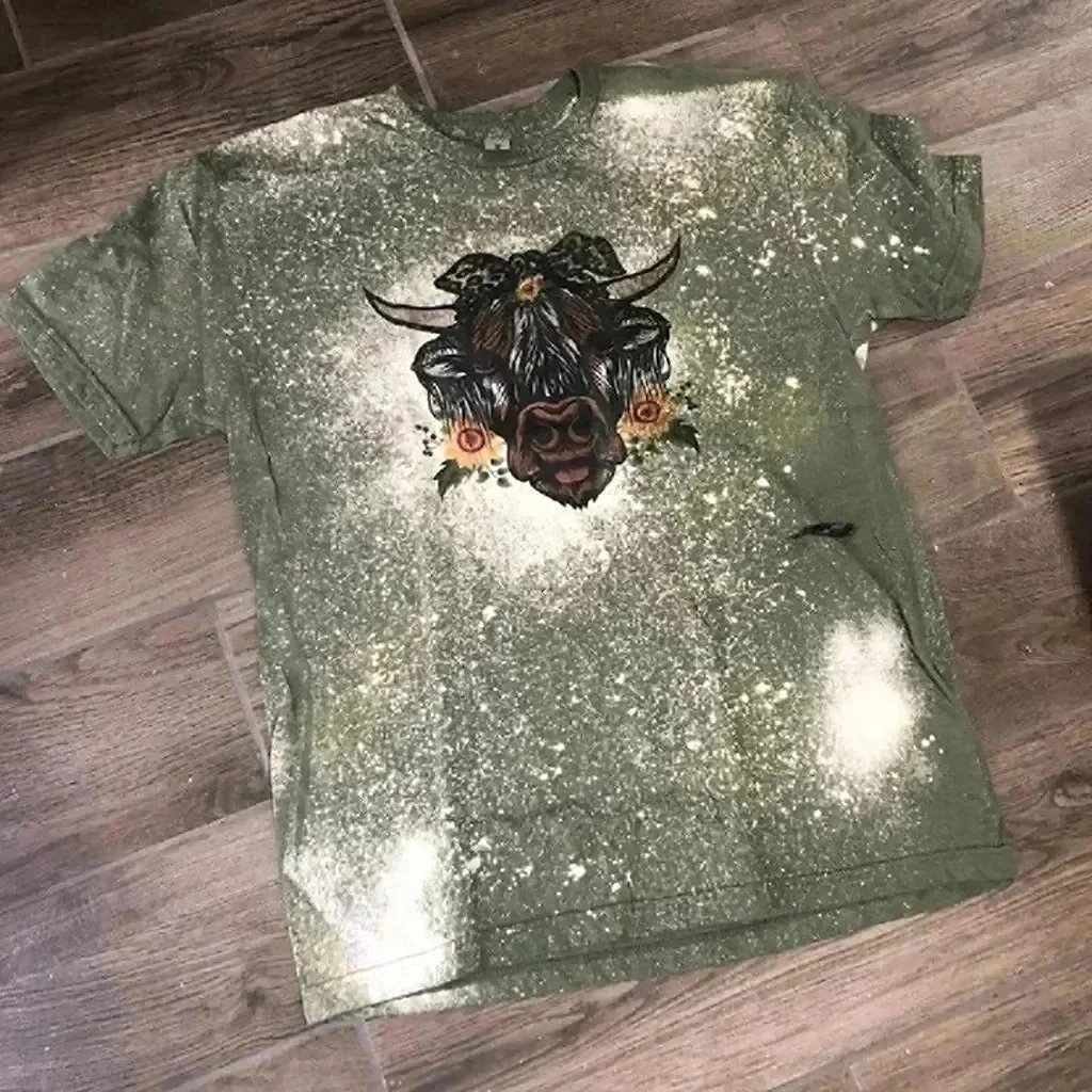 Boutique western Ladies large Bleached Graphic Tee