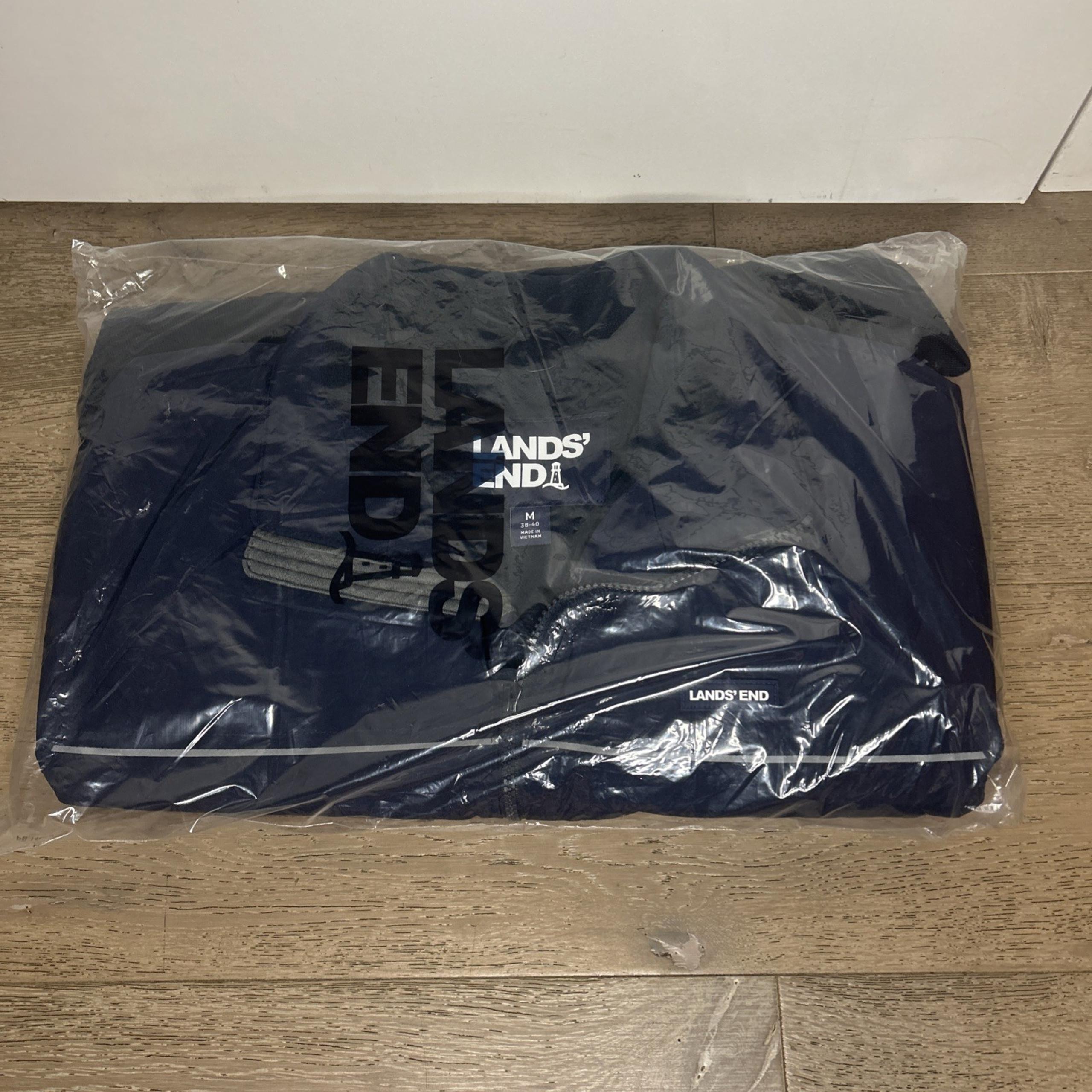 LANDS' END Men's M Medium Radiant Navy Classic Squall Jacket NWT Fleece Lined