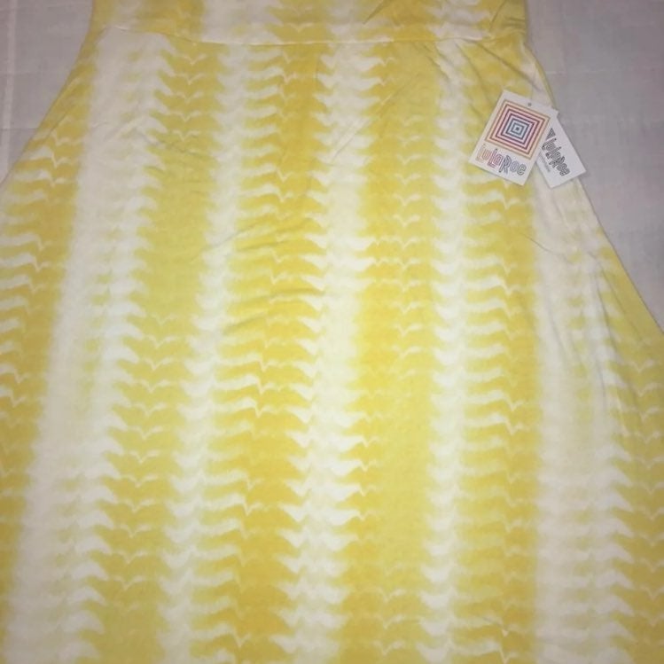 Yellow White Tie Dye Maxi Skirt Lularore XL 18/20 16/18 Extra Large Unicorn LLR