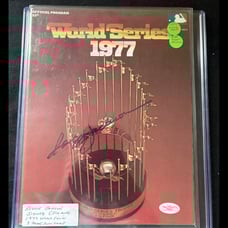 1977 World Series Program Signed by Reggie Jackson 3 Home Run Game JSA