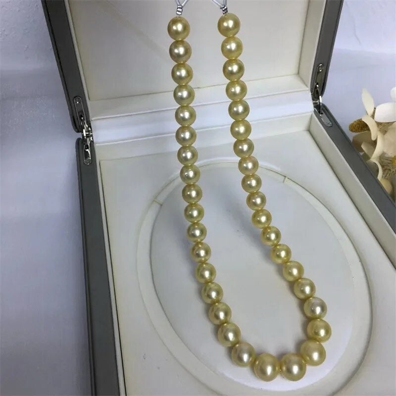 Golden South Sea Pearl Necklace 9-10mm 17.5cm