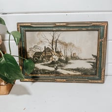 Vintage Cottage Landscape Wall Hanging | Gallery Wall