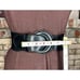 elastic belt chunky genuine leather black 1980s