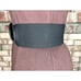 elastic belt chunky genuine leather black 1980s