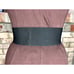 elastic belt chunky genuine leather black 1980s