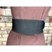 elastic belt chunky genuine leather black 1980s