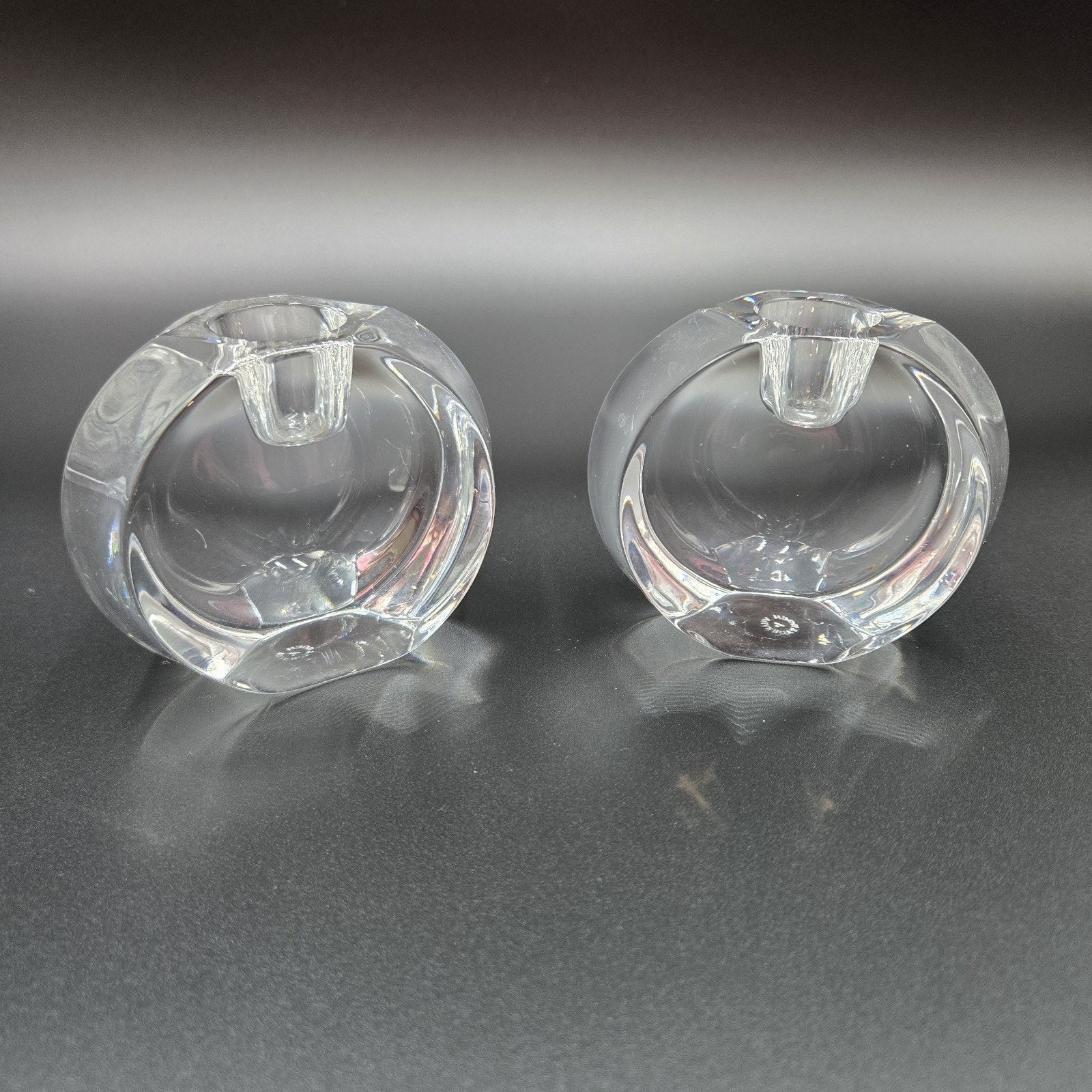 Villeroy & Boch Round Short Candle Holders Candlestick Signed Set Of 2