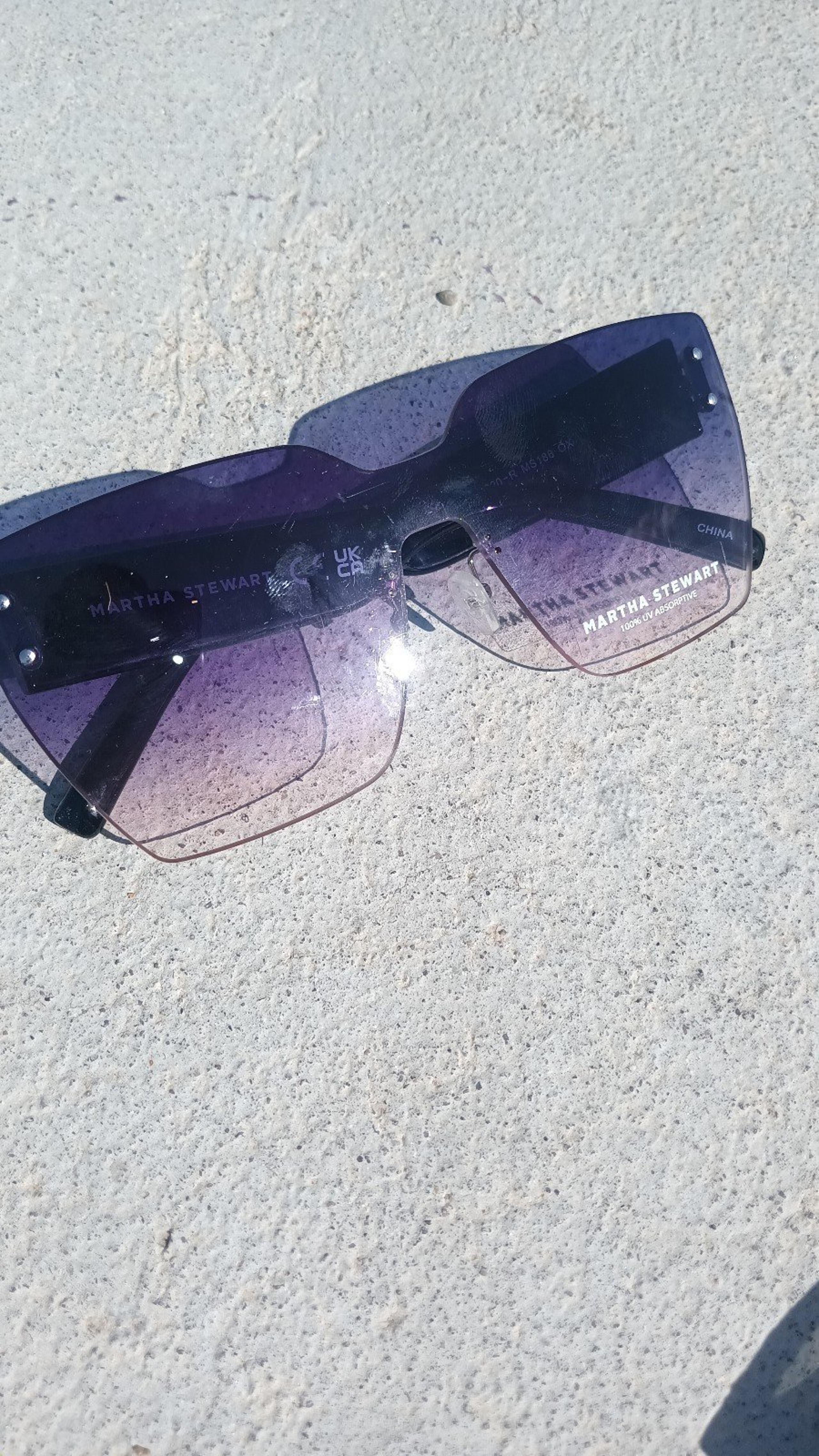 Martha Stewart Women's Oversized UV400 Protective Square Cat Eye Shield Sunglass