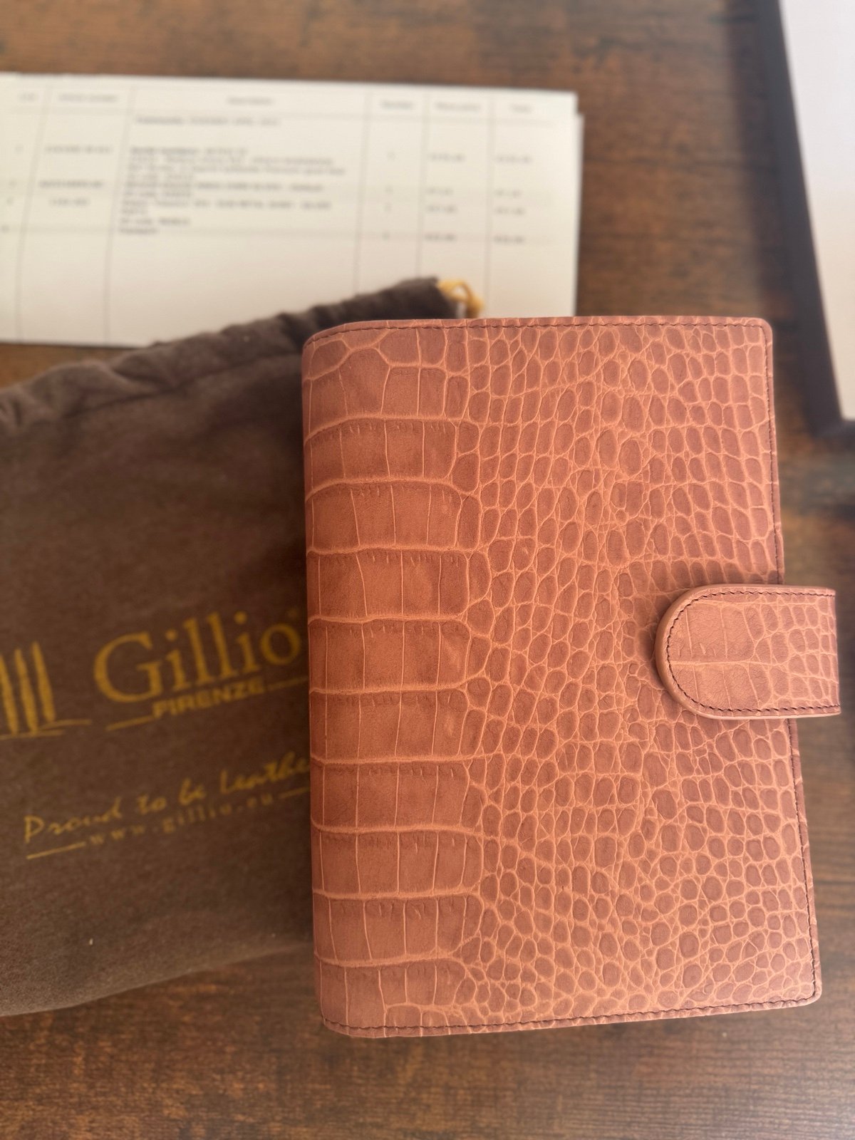 Gillio-medium amica- croco rose gold
