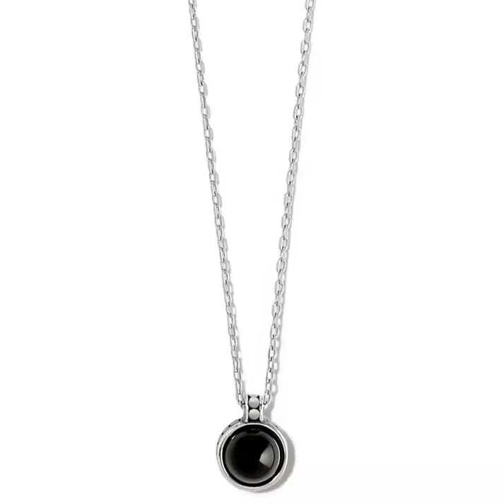 Brighton Pebble Dot Onyx Short Necklace 16-20 Adjustable jewelry NWT JM7299