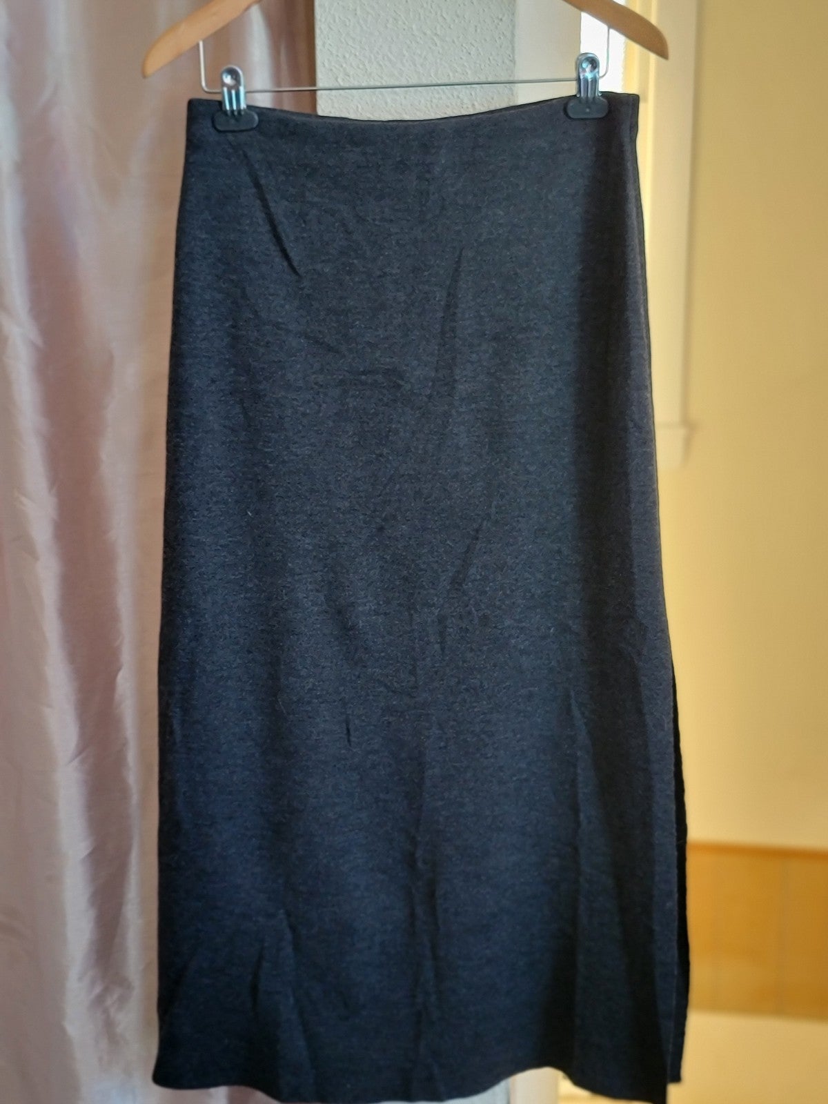 liz claiborne charcoal grey wool maxi skirt