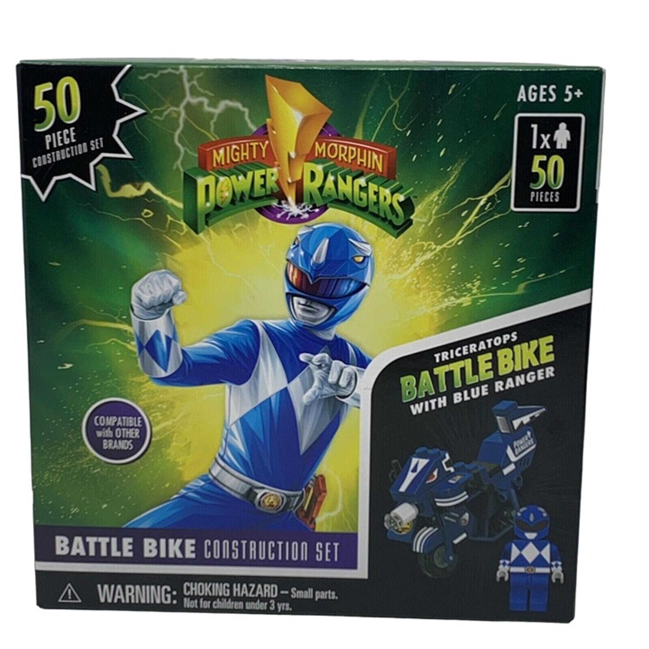 Power Rangers Blue Ranger Triceratops Rex Battle Bike 50 Pc Construction Set