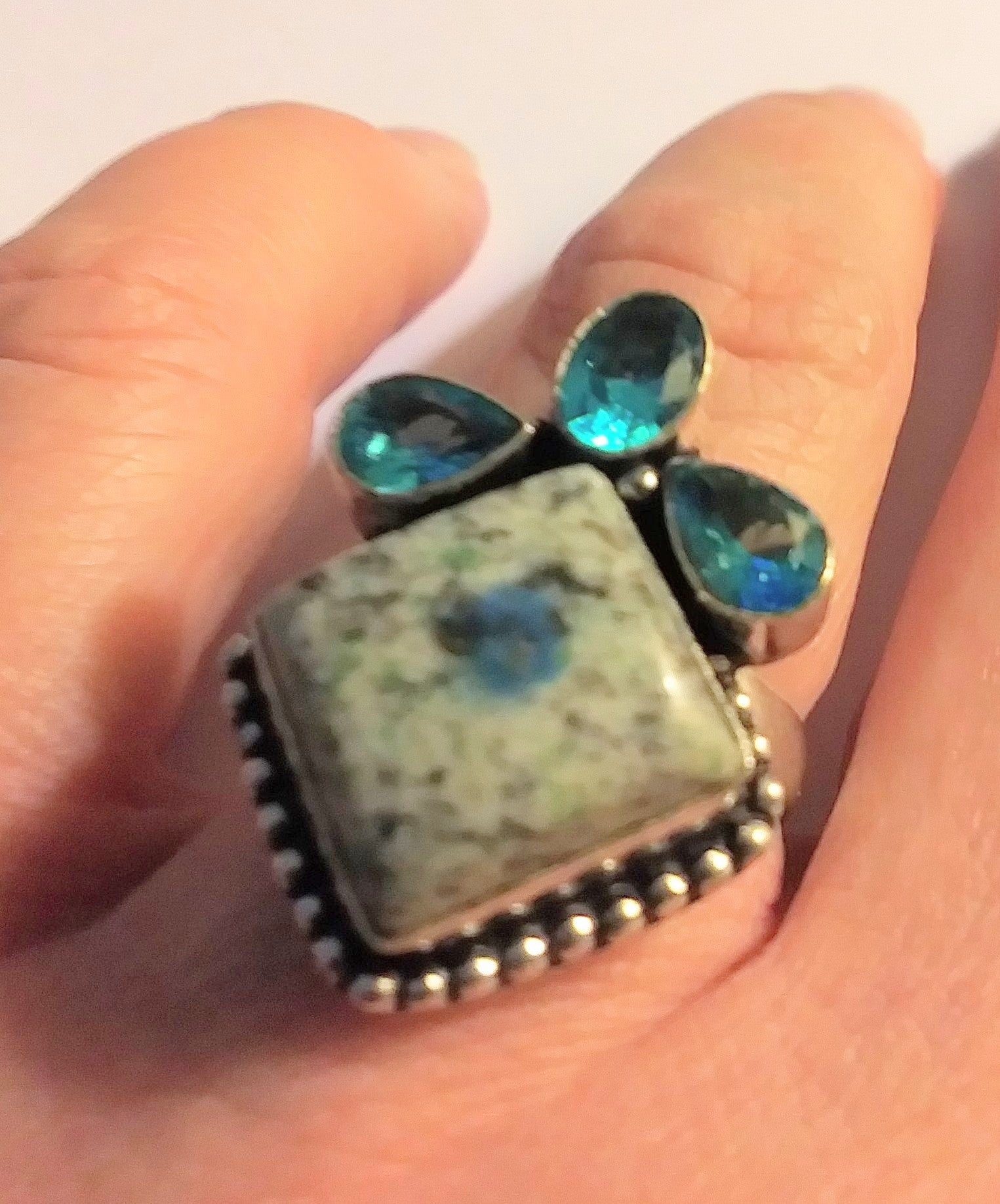 Stunning Sterling K2 Jasper Topaz Ring