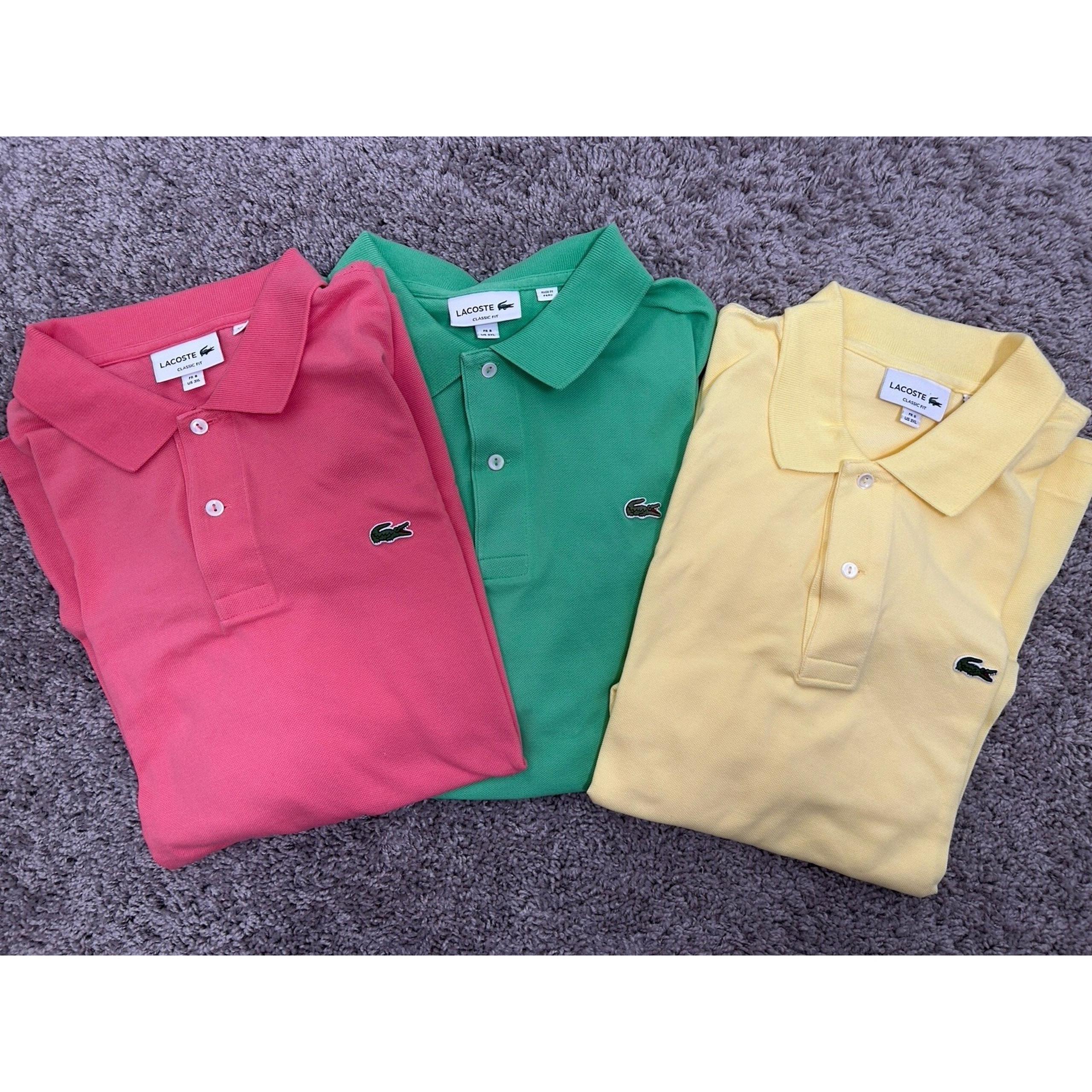 Men's Lot Of 3 Lacoste Polo Shirts Big Size 3XL