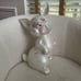 Vintage 70s 1976 Pearlized Ceramic Bunny Rabbit Woodland Critter 15” Tall Pink E