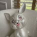 Vintage 70s 1976 Pearlized Ceramic Bunny Rabbit Woodland Critter 15” Tall Pink E