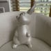 Vintage 70s 1976 Pearlized Ceramic Bunny Rabbit Woodland Critter 15” Tall Pink E