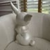 Vintage 70s 1976 Pearlized Ceramic Bunny Rabbit Woodland Critter 15” Tall Pink E