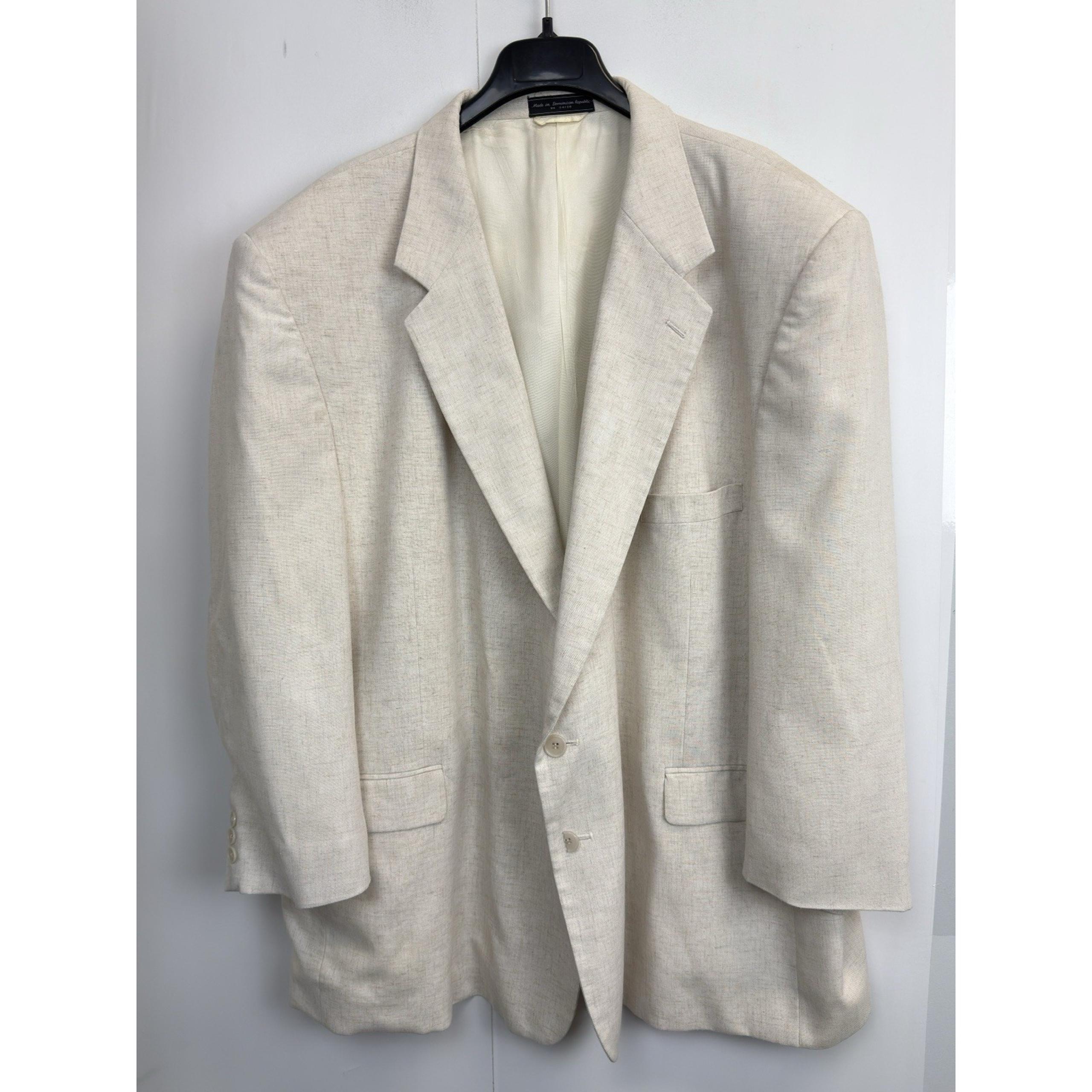 Executive Collection Silk Linen Wool Blend Beige Blazer Men's Size 44R Jacket