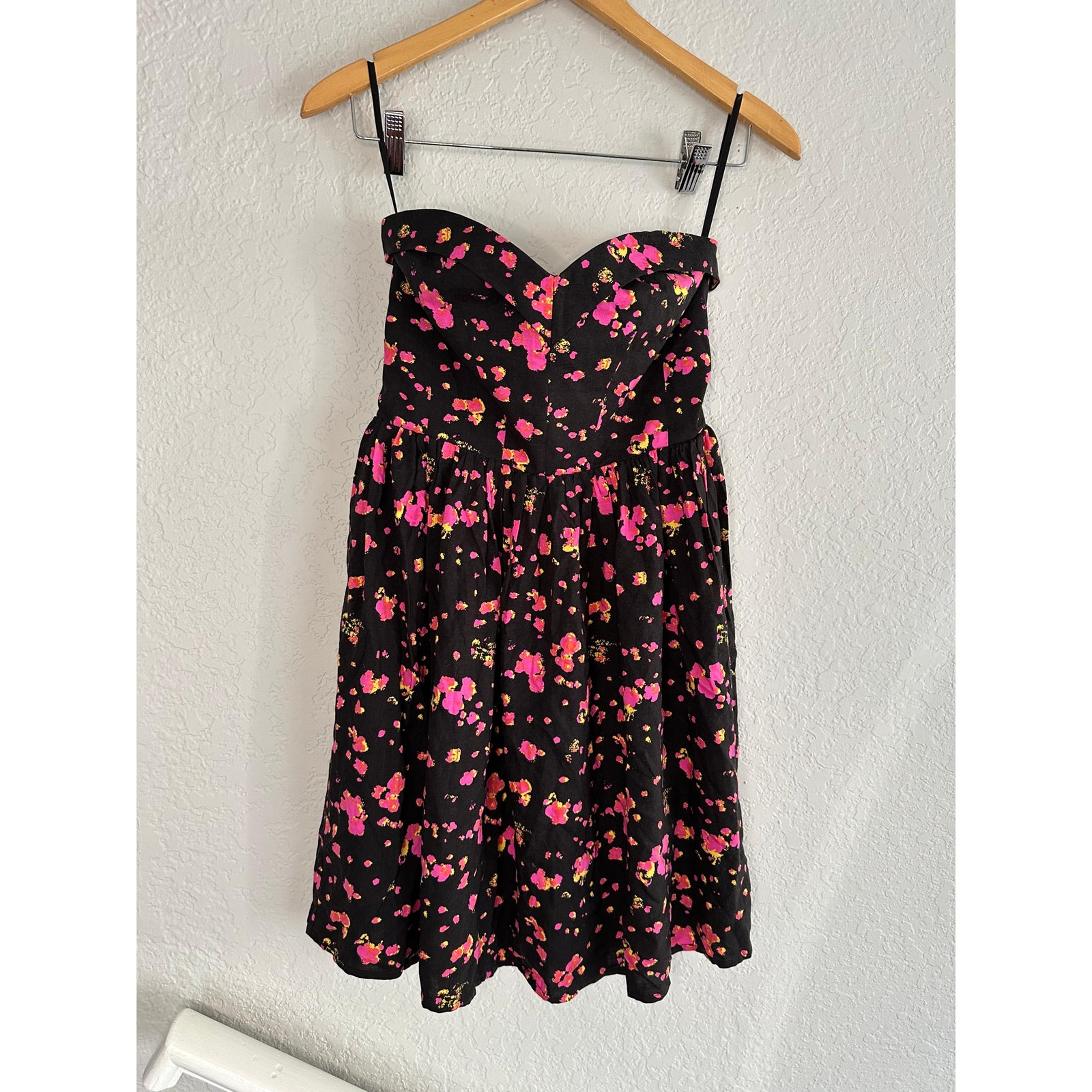 Moda International Rayon Pink Black Strapless Mini Dress Date Night Party Flirty