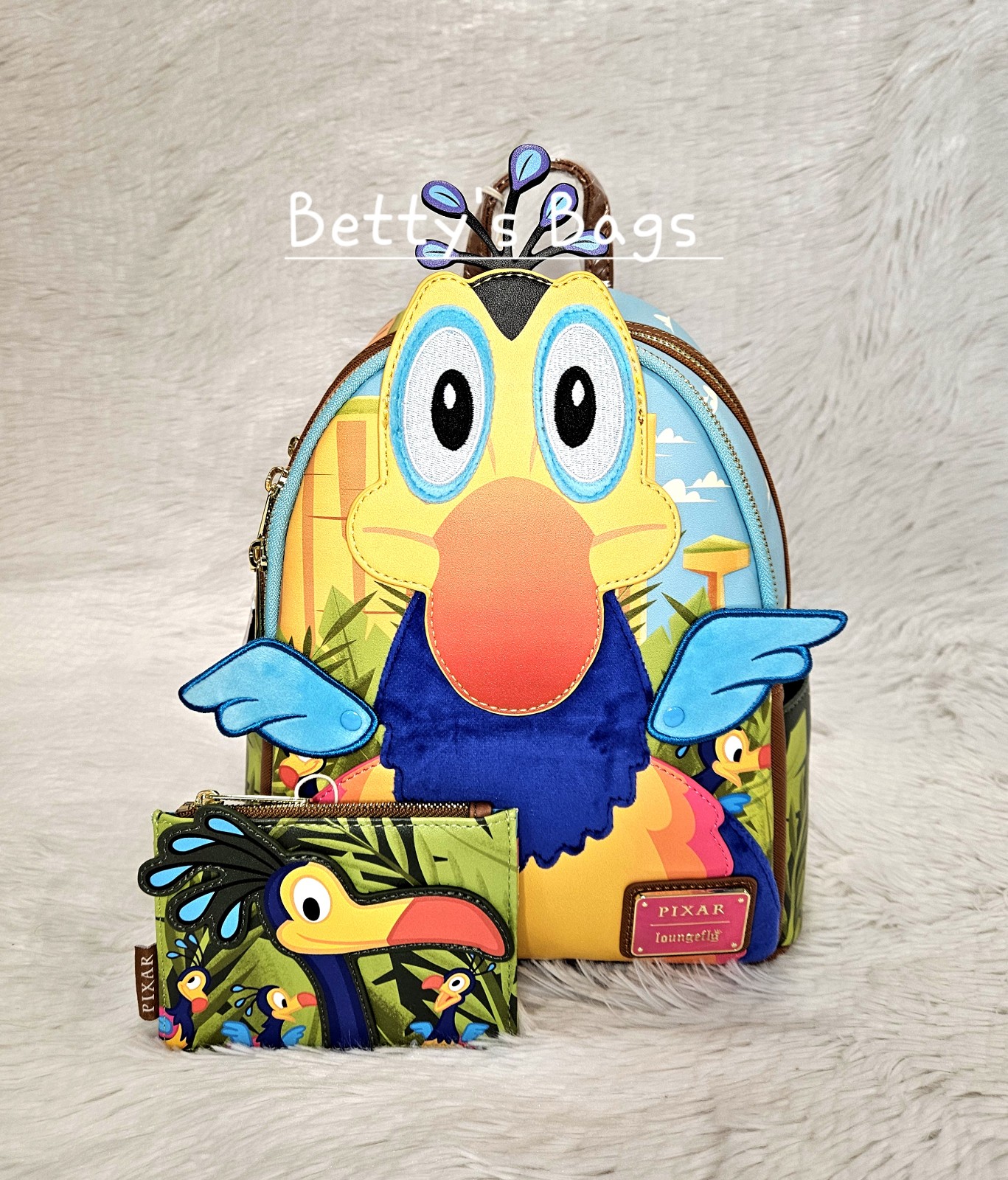 Loungefly Disney Pixar Up Kevin With Babies Backpack And Cardholder Set