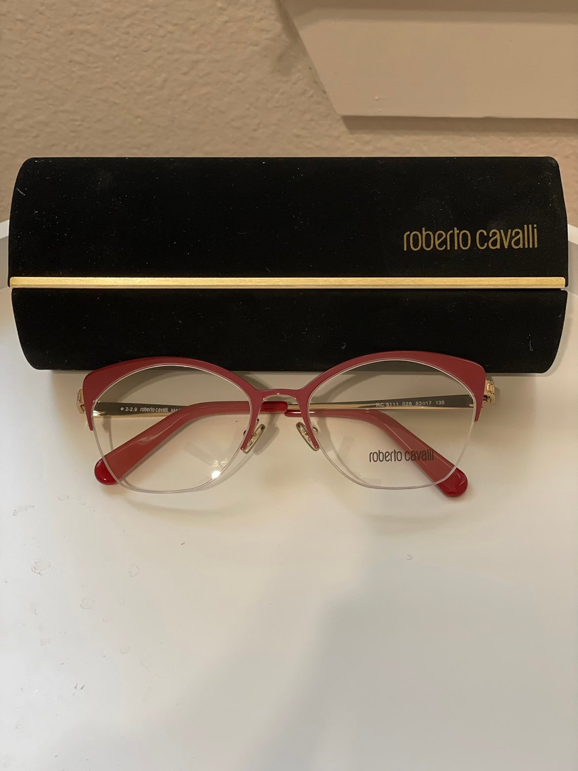 Roberto Cavalli Ladies Red Oval Eyeglass Frames